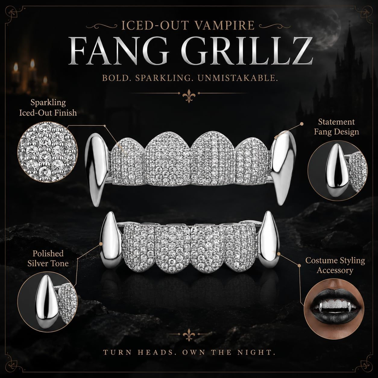 Teeth Grillz Set, Grillz for Your Teeth, Halloween Costume Jewelry