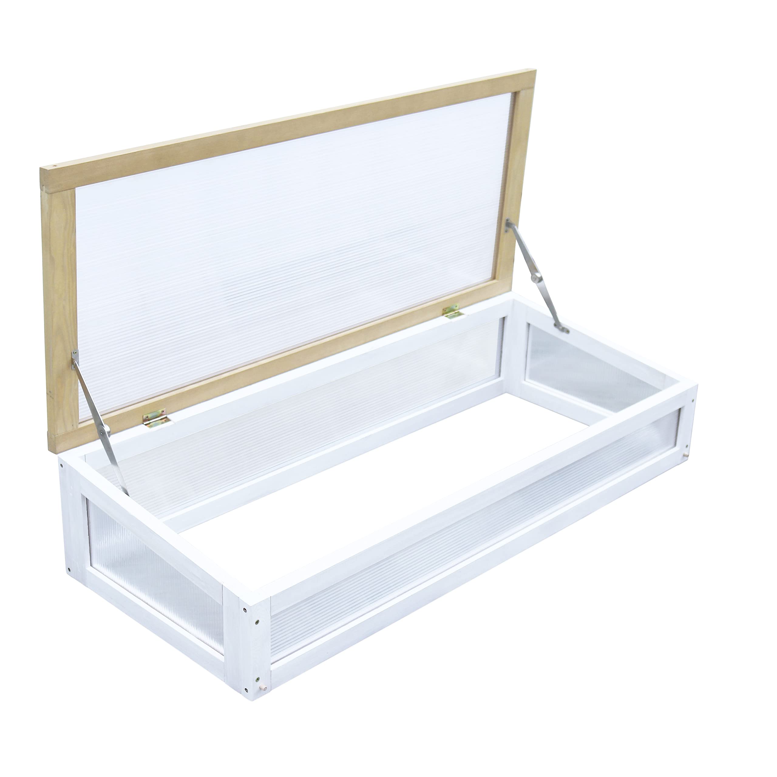 Serre pour table de culture AXI en bois durable marron blanc