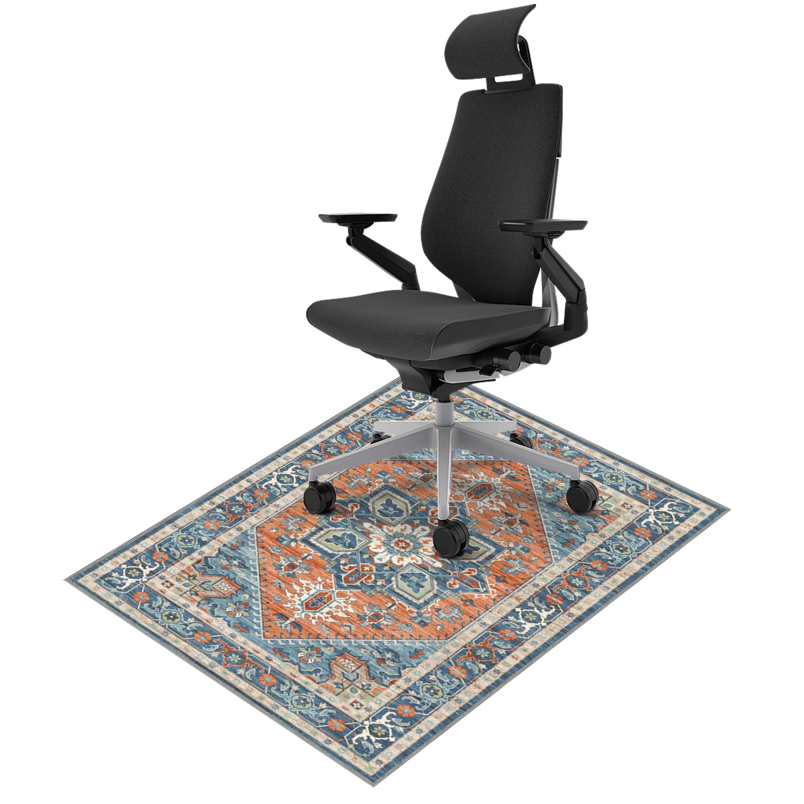 Vicview Vintage Office Chair Mat for Hardwood Floor - 36x48 under Desk Rolling Anti-Slip gaming Mat