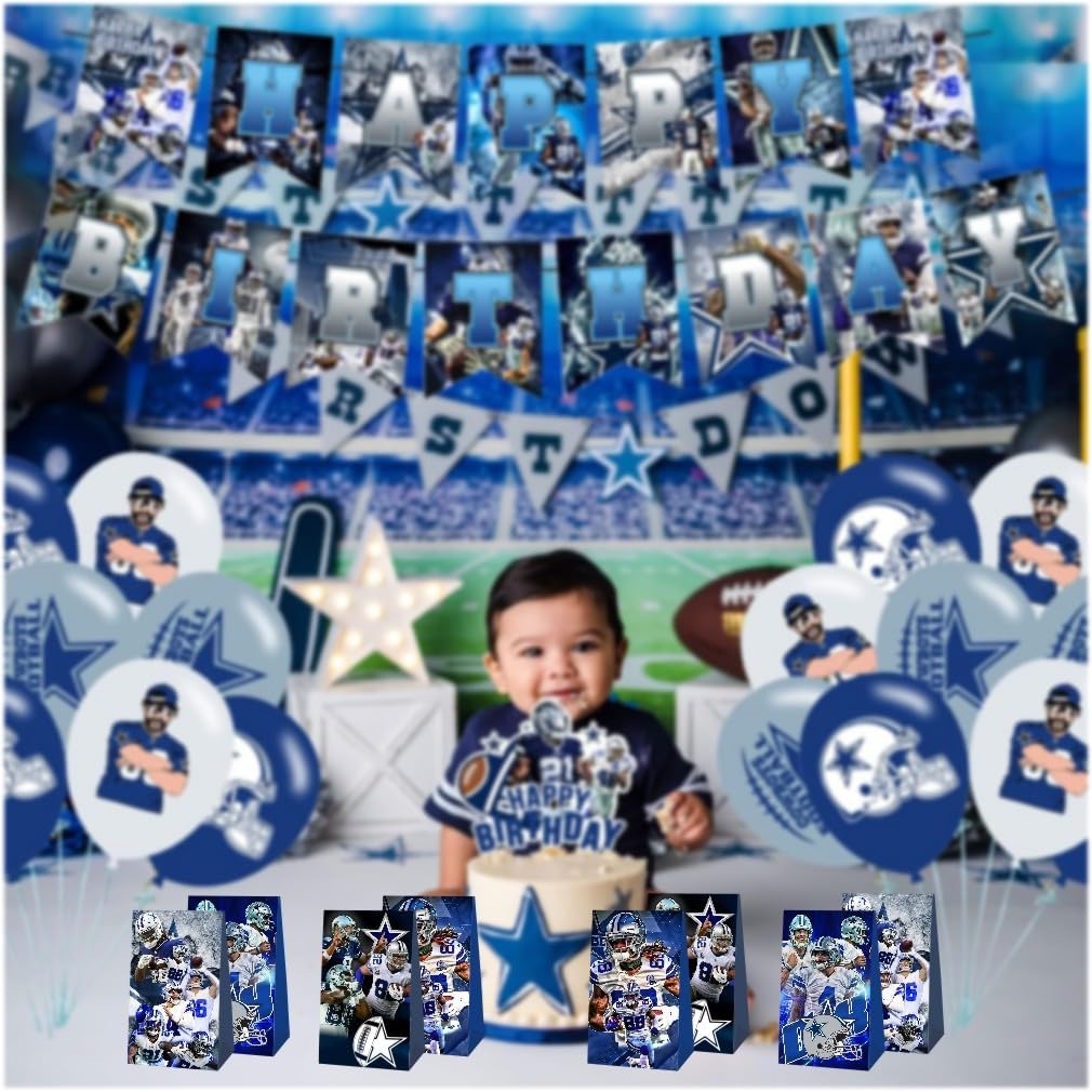 Bovulo 12pcs Cowboys Party Favor Gift Bags Goodie Bags, Football Party Supplies for Kids Birthday Decorations - Image 6