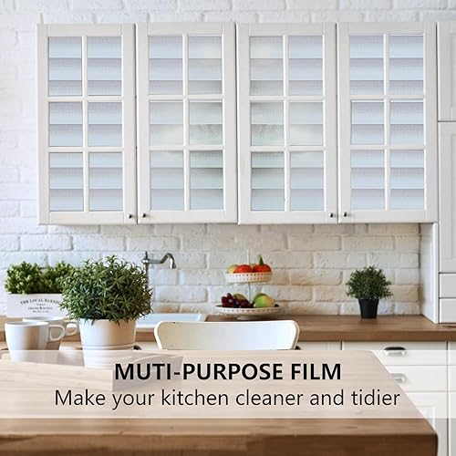 Miniatura 7 de GANI FILM Película de privacidad esmerilada para ventana, calcomanías decorativas de vidrio opaco, no adhesivas, adherencia estática, anti UV,