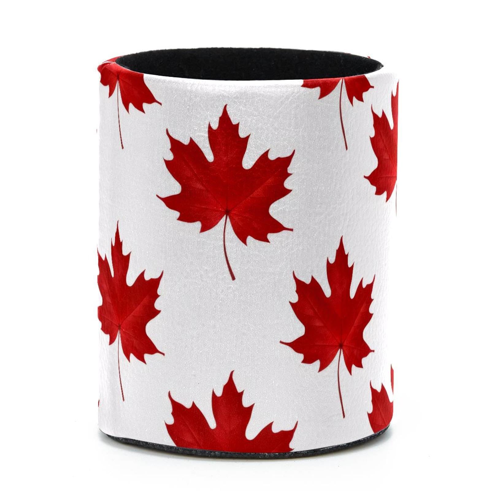 VAPOKF Round Pencil Holders for Desk, Maple Leaf Pen Holders Pen Pot Makeup Brushes Storage Desktop Stationery Supplies Organiser for Home Office