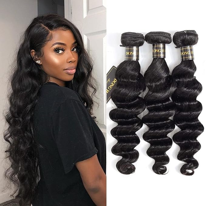 Amazon.com: DONG H hair Loose Deep Wave Bundles 100% Unprocessed ...