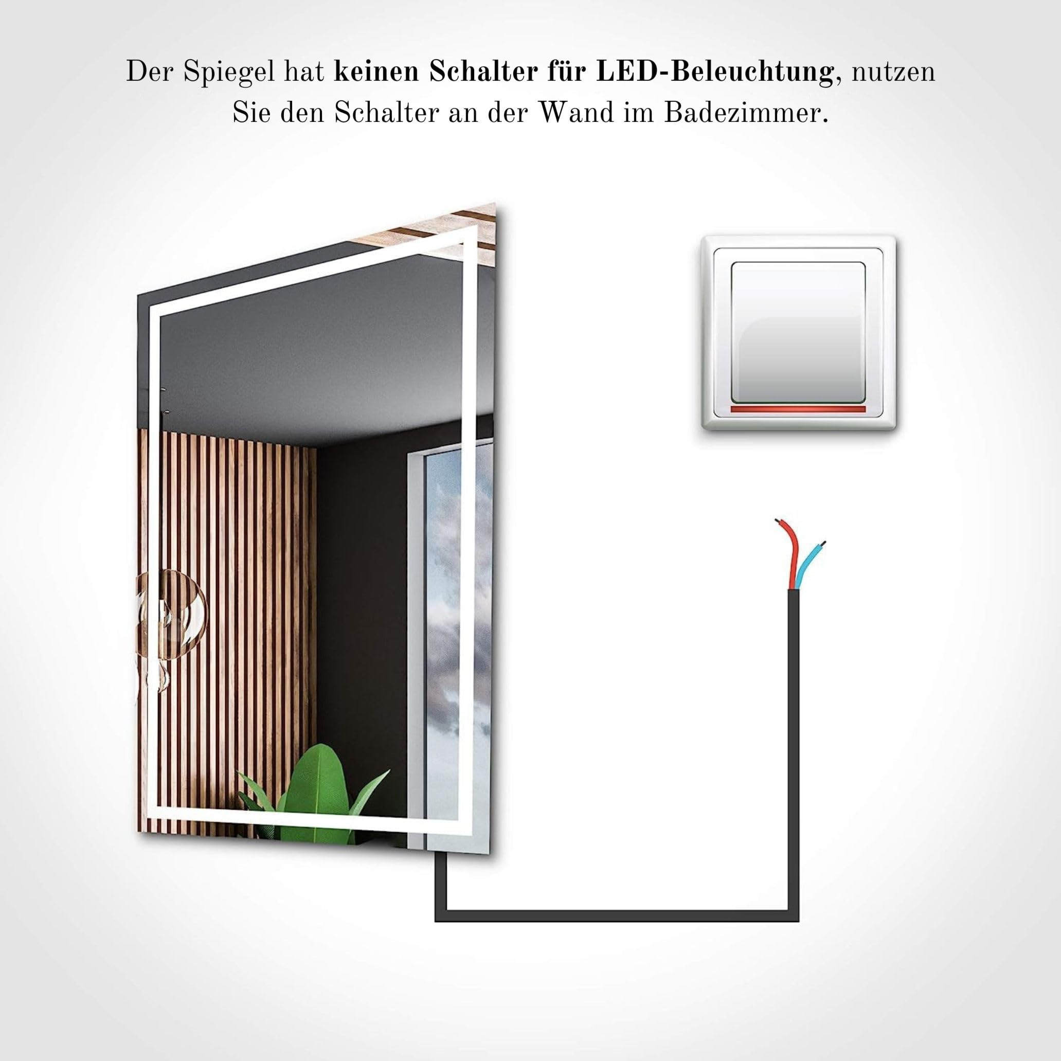 Dubai Badezimmer Spiegel mit Beleuchtung 80x120 cm WarmWeiß LED Badspiegel Wandspiegel Badezimmerspiegel mit Beleuchtung Spiegel mit Licht Rechteckspiegel