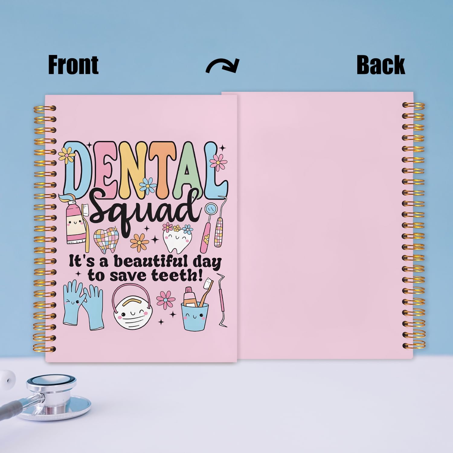 Notatnik na prezenty dla dentystów, asystent dentystyczny, dziennik na prezenty z okazji ukończenia szkoły, różowy notatnik do robienia notatek, artykuły biurowe dla dentystów, 14 x 21 cm