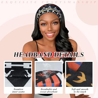 Wide Headbands for Women's Hair, Head Bands Adult Women African Hair Band Elastic Bandanas Boho Hair Accessories for Women 6 Pieces