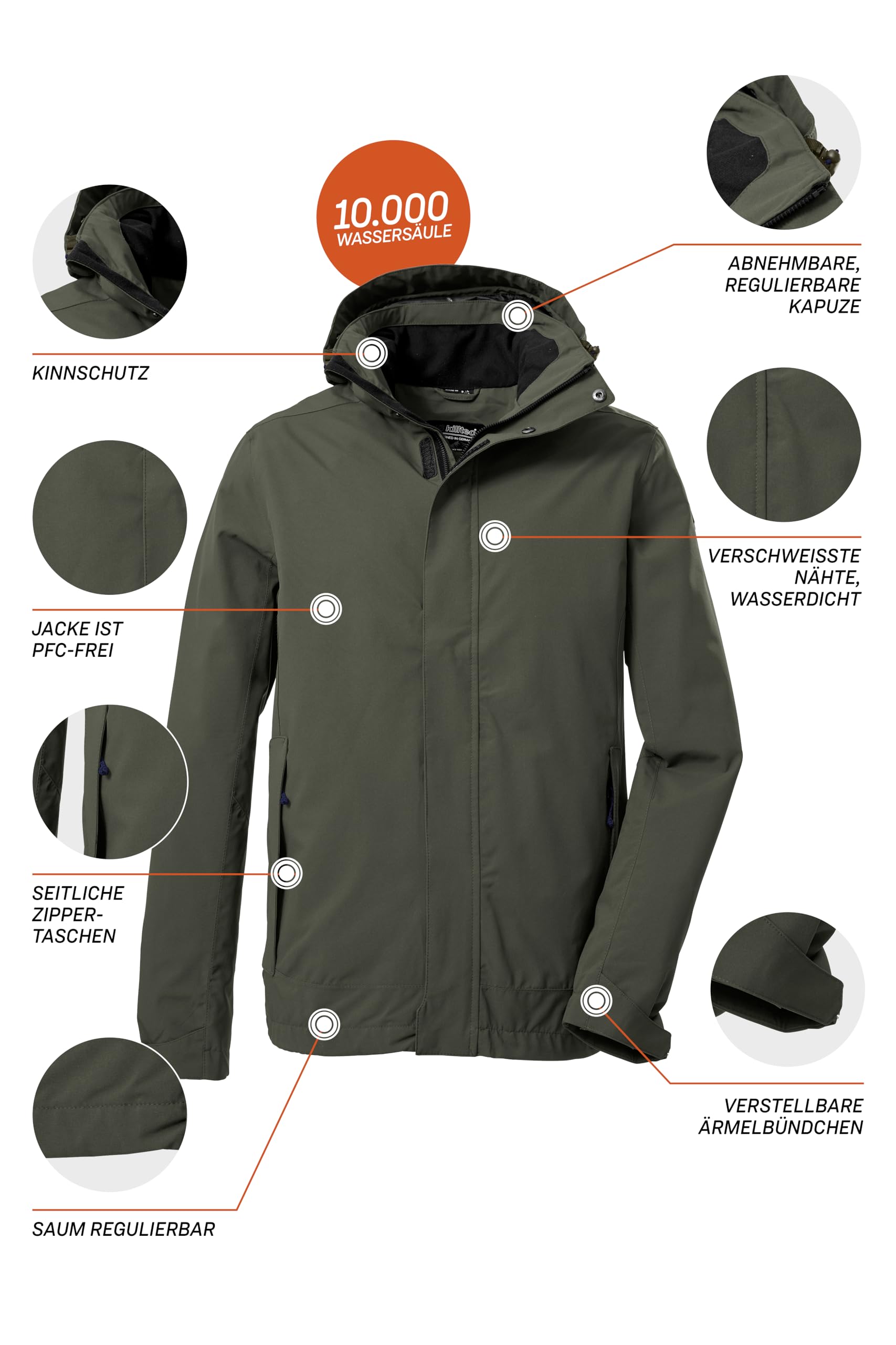 Killtec Kos 87 Mn Jckt_xenios Chaqueta funcional/chaqueta de exterior con capucha desmontable Men´s