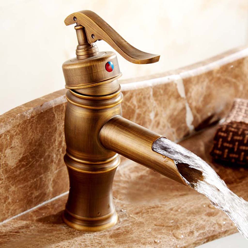 TSGPS GmbH - Rubinetto in Rame Anticato, Stile Europeo retrò, per lavabo, Rame, Corto