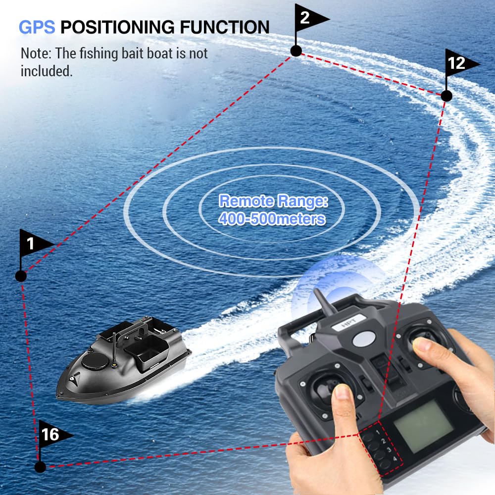 Jemora Télécommande pour Bateau-appât de pêche GPS R18 CTV18 V18 C118, Double Main LCD