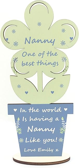 RED OCEAN For Nanny Personalised Flower Gift From Grandchildren Grandparent Gift