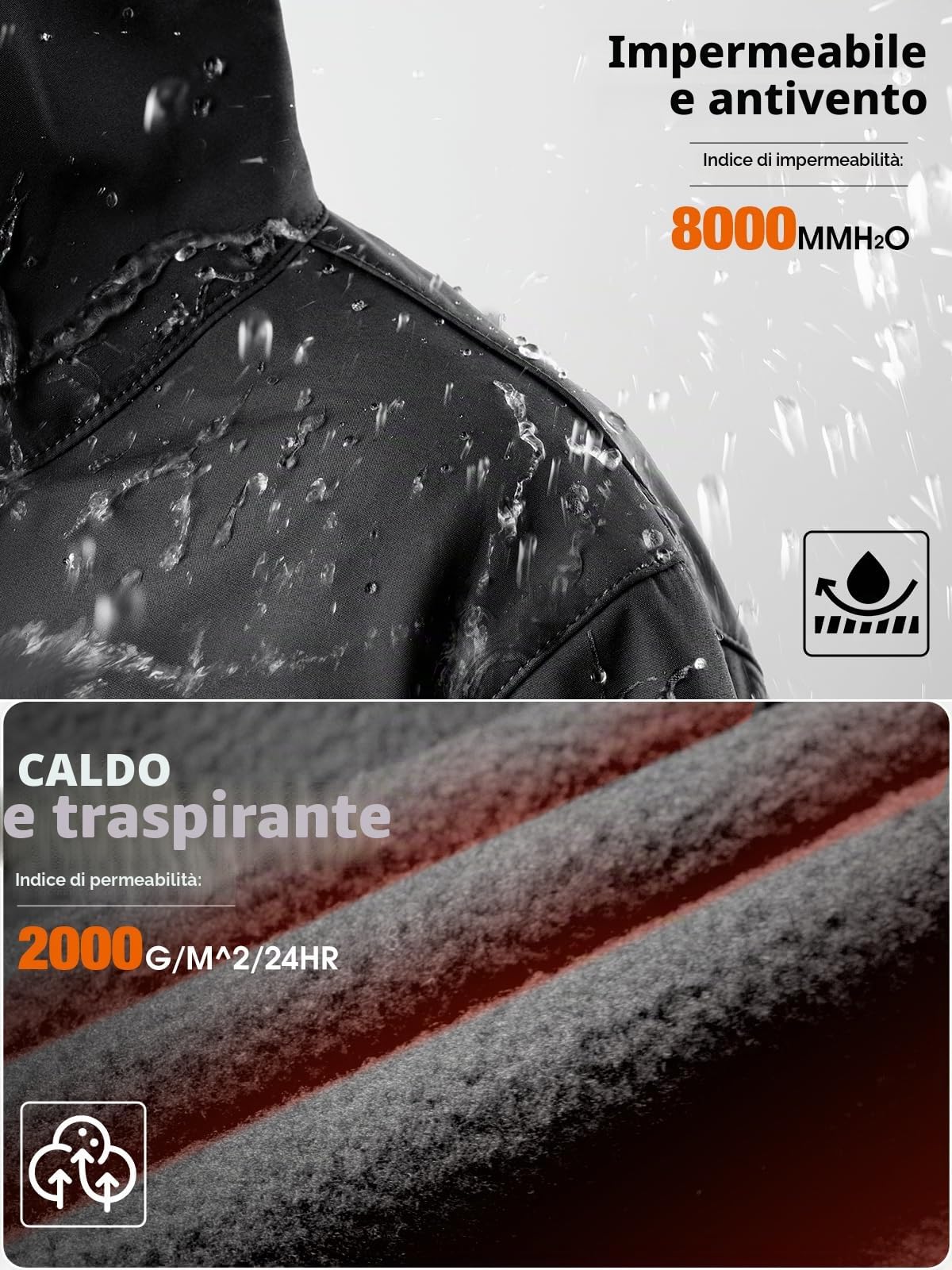 FREE SOLDIER Giacca Softshell Giacche Militari Softshell da Uomo Fodera in Pile da Esterno Giacca Antivento Impermeabile con Cappuccio Giacche tattiche Calde Multitasche per Escursioni di Caccia Uomo