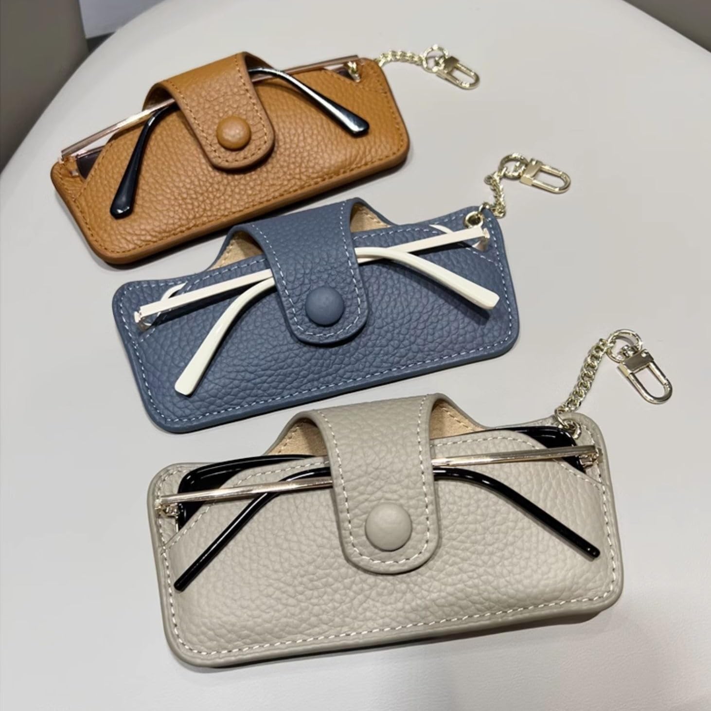 Brillenkoffer Hängende Brillentasche Tragbare Sonnenbrille Sonnenbrille Tasche Einfache Aufbewahrungstasche, geeignet für Frauen, Männer, klassische Reisebrille für Kinder Aufbewahrungsbox für Gläser