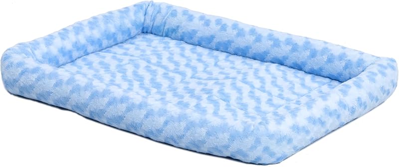 Cama para Cães com Bordas Acolchoadas QuietTime MidWest Homes for Pets, Azul Fashion Blue, para Gaiola de 24"