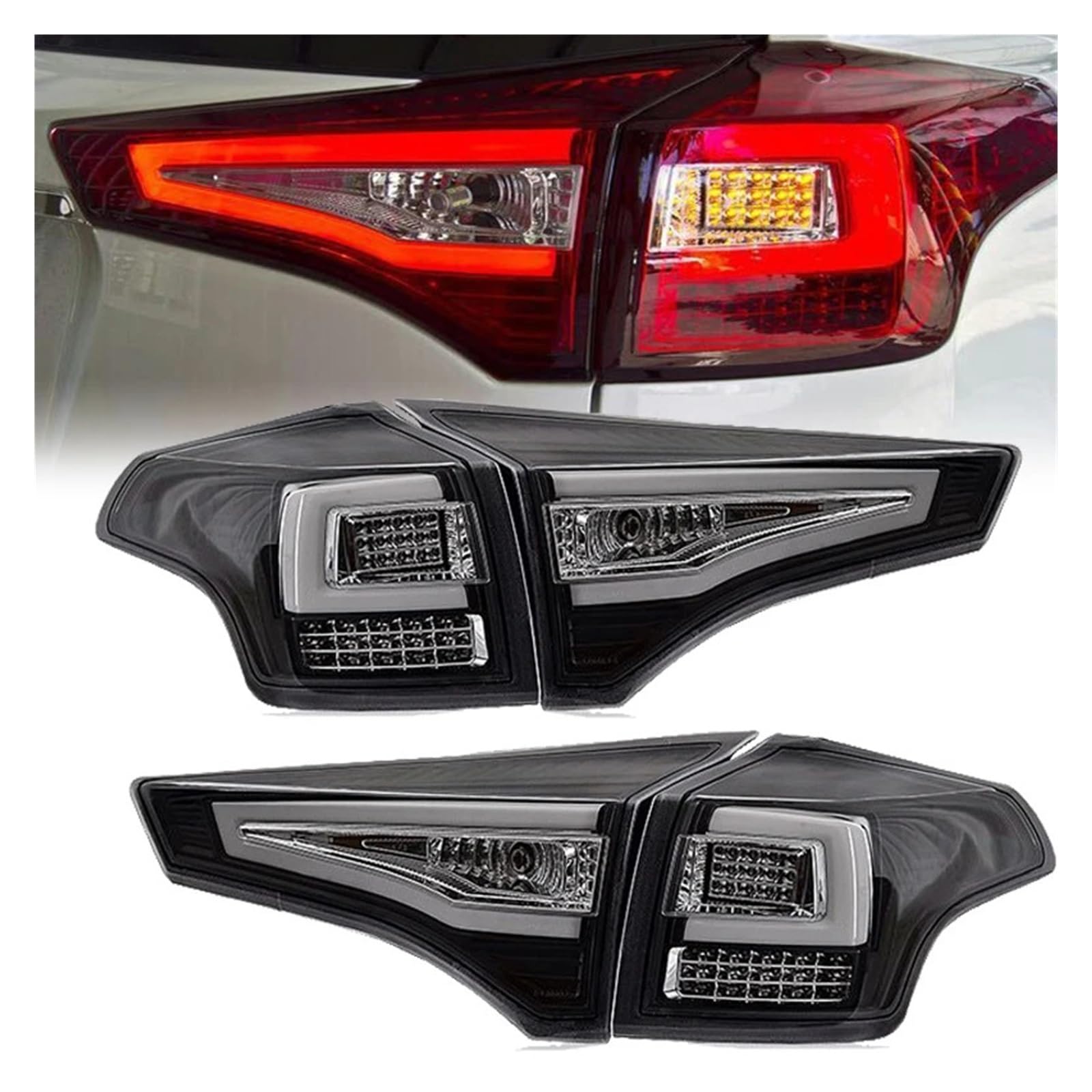 2PCS LED Rear Tail Lights Compatible with Toyota RAV4 RAV 4 2013 2014 2015 Car Brake Reverse Taillight