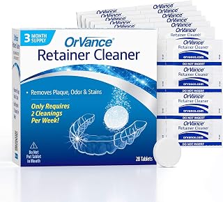 Retainer Cleaner Tablets (3 Month Supply) | Only 2 Cleanings Per Week Required | Removes Odors, Stains, Plaque for Invisalign, Mouth/Night Guards, and Removable Dental Appliances