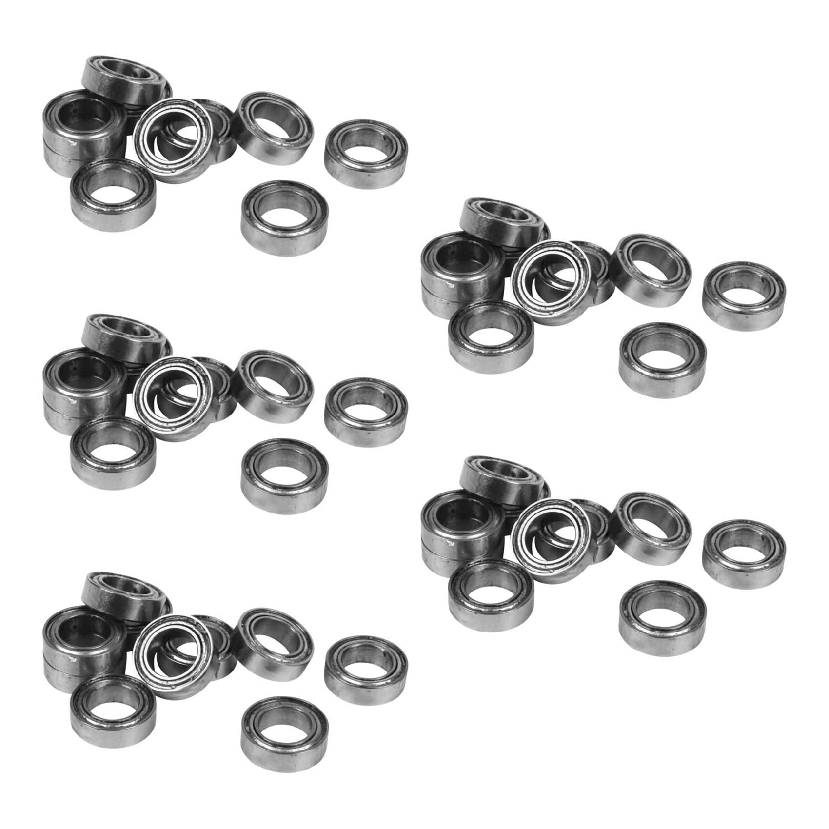 Jnchdghwa Silver 50Pcs Miniature Sealed Metal Shielded Metric Radial Ball Bearing Model: Mr106-Zz 6X10x3mm