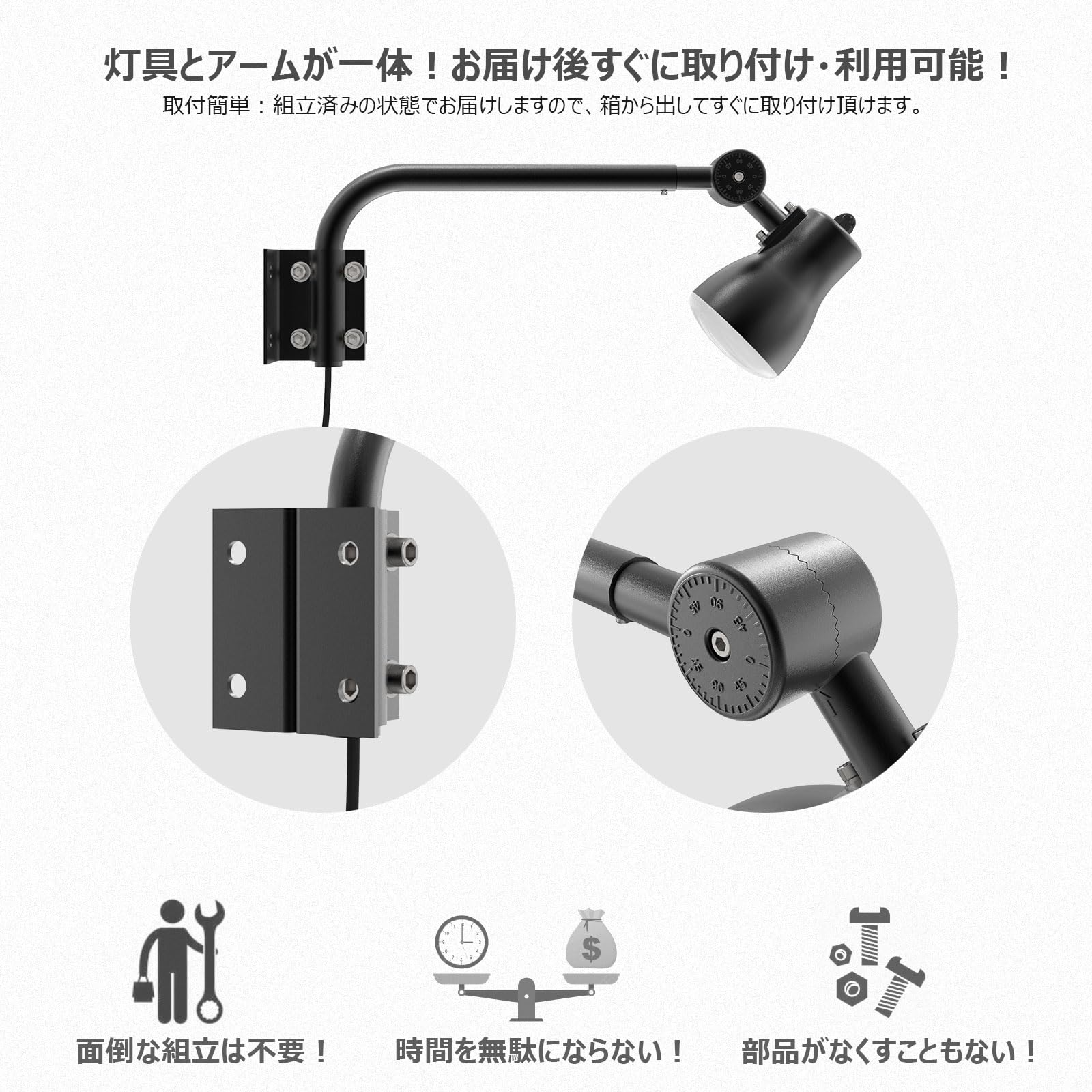 Amazon.co.jp: GOODGOODS 3個セット ledライト led投光器 アームライト 