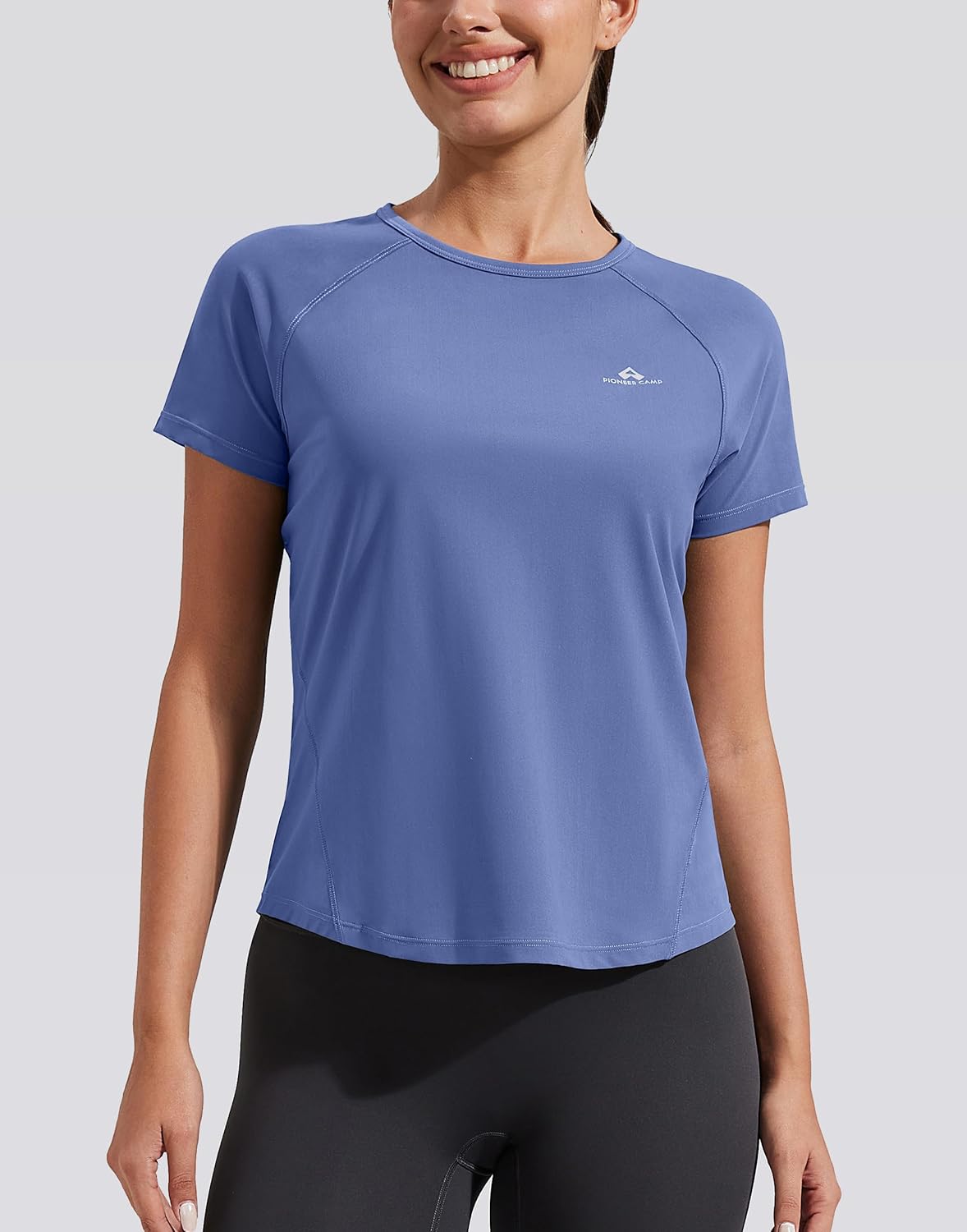 Pioneer Camp Women's Workout Tops Short Sleeve Athletic Shirts Moisture Wicking Quick Dry Mesh Back Yoga Tees for Running Gym - Image 2