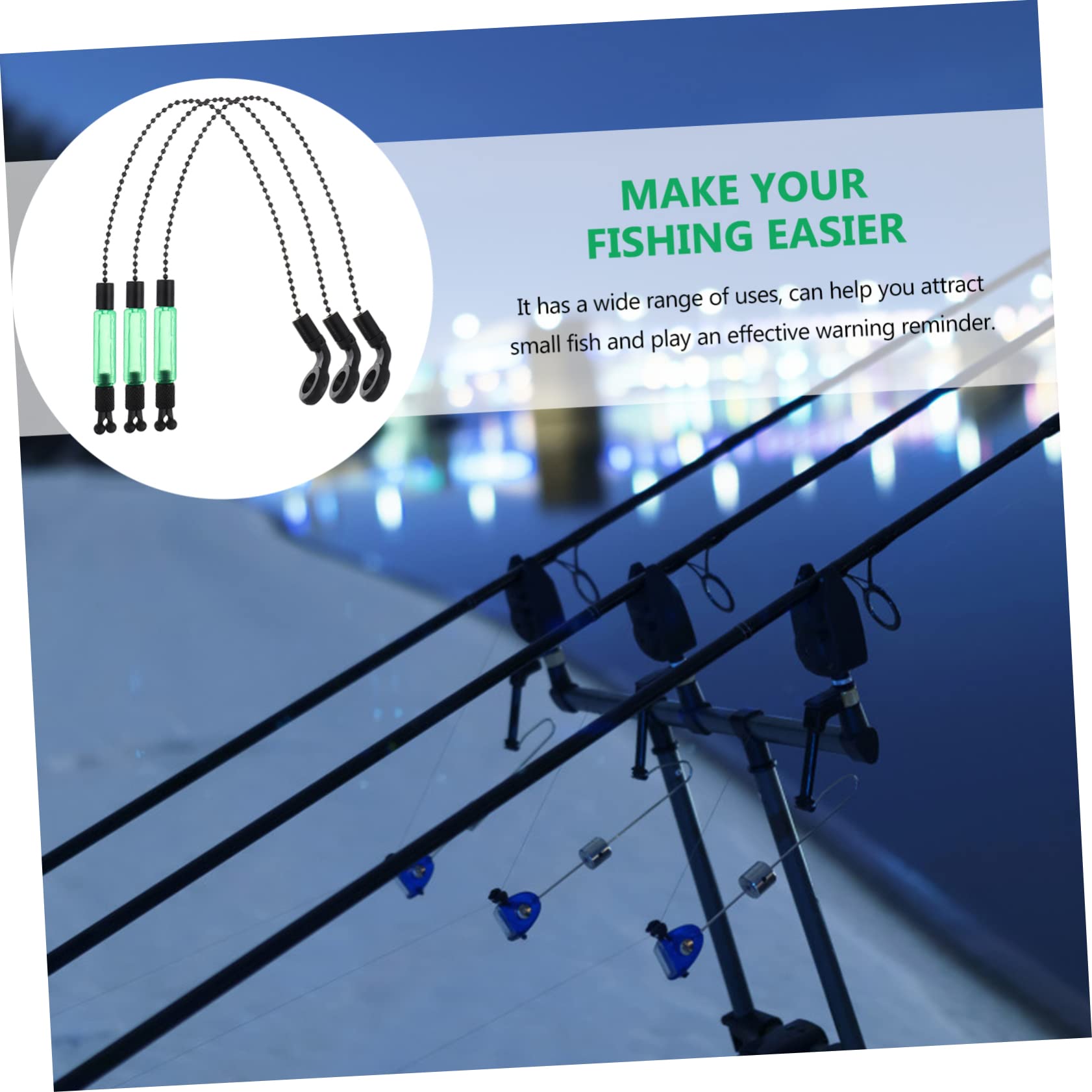 DECOMELODY Professional Fishing Alarm Set Metal Bells Fish Bite Alarm Practical Rod Grippers Day/Night Use