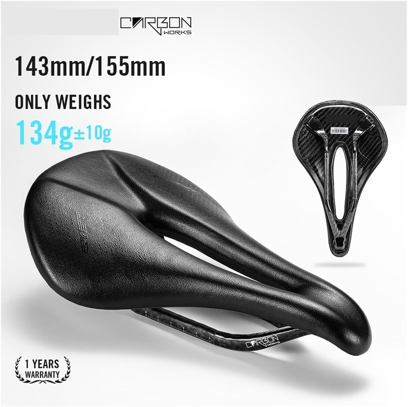 Full Carbon Bicycle Saddle 245x143 155mm Superlight Carbon Fiber Rail PU Leather EVA Cushion for Cycling Seating
