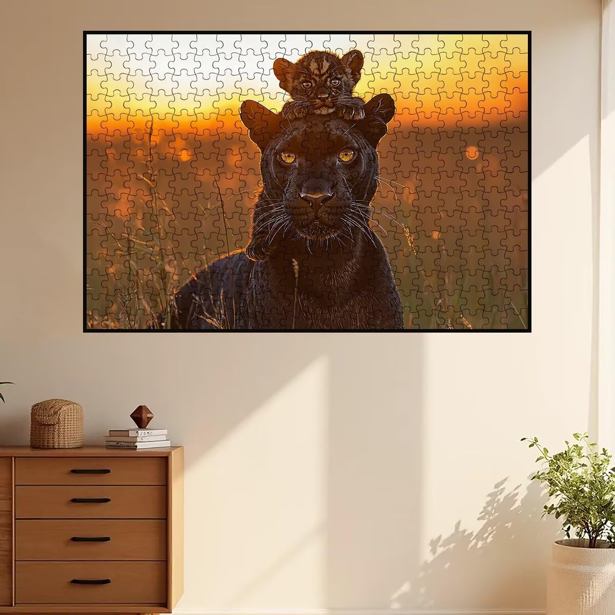 Puzzle 3000 sztuk Leopard, Puzzle dla dorosłych zwierząt, drewniane puzzle z wykwintnym opakowaniem, klasyczne puzzle edukacyjne dla dorosłych i całej rodziny, jako prezent dla mężczyzn, wystrój domu