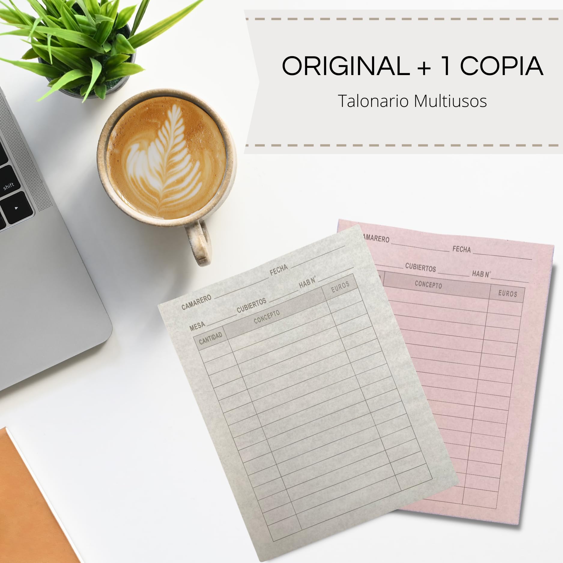 Lot de 12 Commandeurs hôteliers de 15 x 11 cm avec 80 feuilles dupliquées pour serveurs, carnet de commandes avec couverture très résistante et lame de prédécoupe, carnet de serveur pour