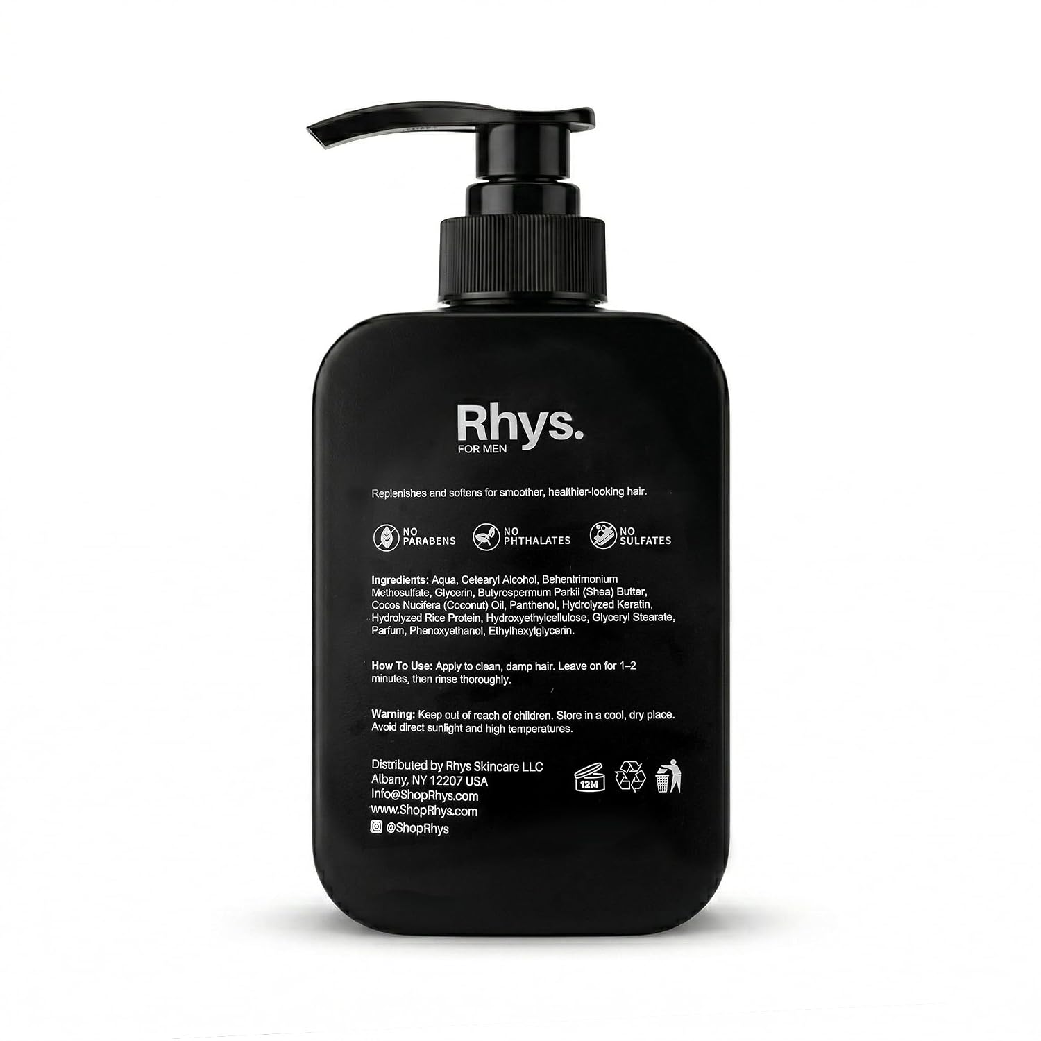 Rhys Men’s Sandalwood Shampoo & Conditioner Set – Hydrating Hair Care for Dry & Damaged Hair – Sulfate Free, Paraben Free | Father's Day - 16.9 fl oz (Pack of 2)