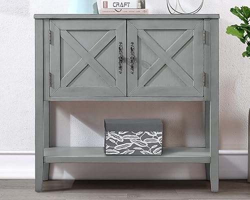 LKTART Mesa consola de madera maciza con cajones de almacenamiento y estante inferior, mesa de sofá para almacenamiento, entrada, pasillo,