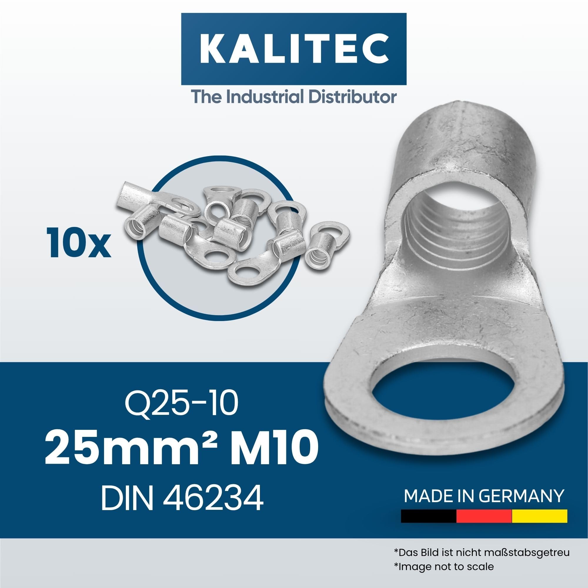 10 Stück Kalitec Quetschkabelschuh 25 Mm² M10 – Produktbild-Vorschau 2