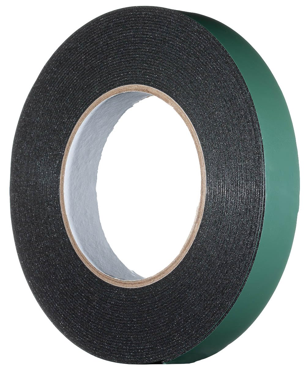 Yoiyee Black 20Mm X 10M Double Sided Foam Tape, Strong Sticky Adhesive Green Film Glazing Tape, Pe Sponge Strip Sticky Mounting Tape,