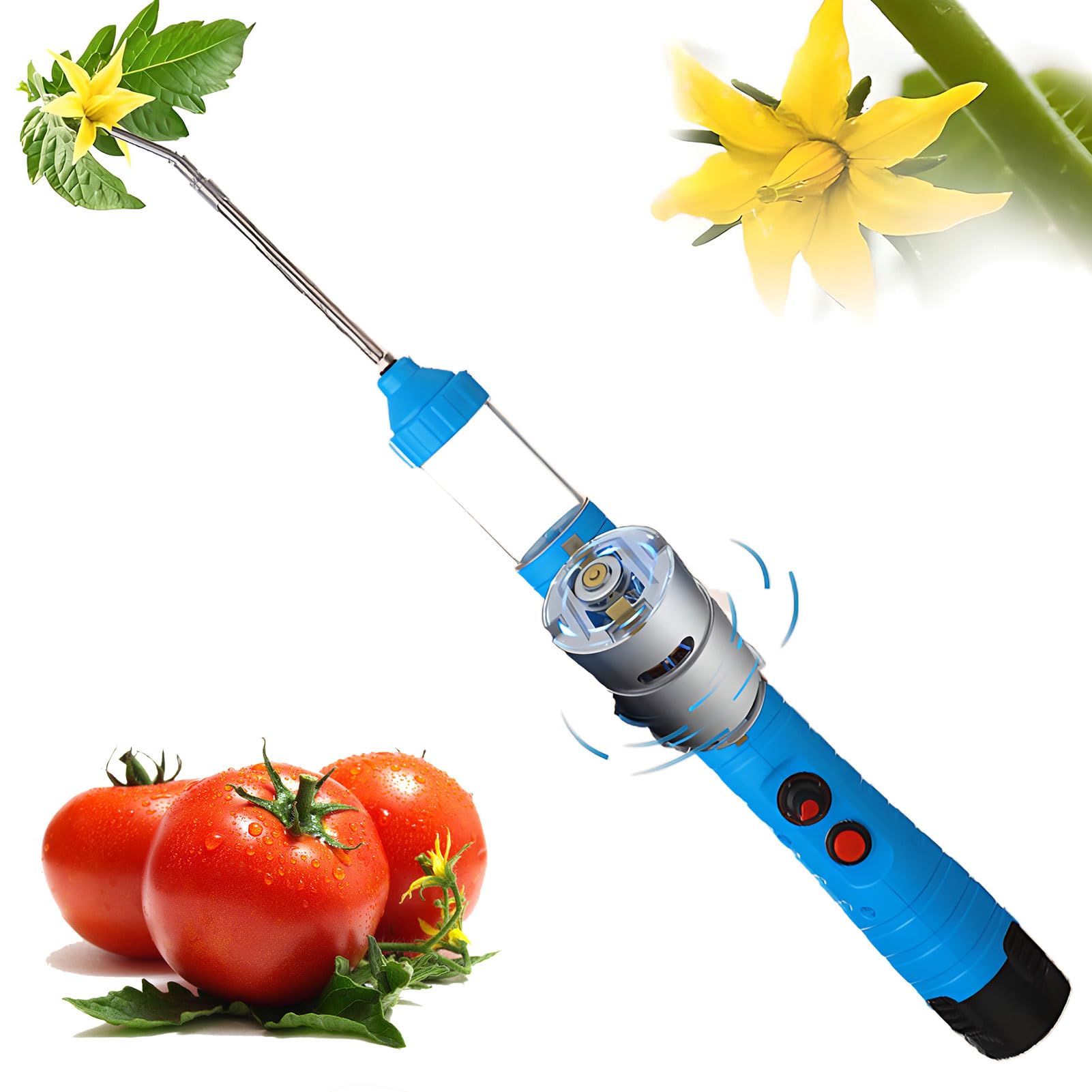Pollinatrice électrique de tomates buse 360° et autonomie de 10 heures