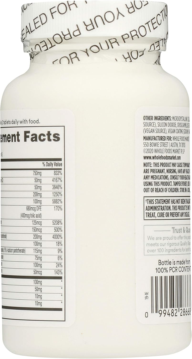 365 by Whole Foods Market, Vitamin B Complex Hi Potency Herbal Support, 90 Tablets : Health & Household