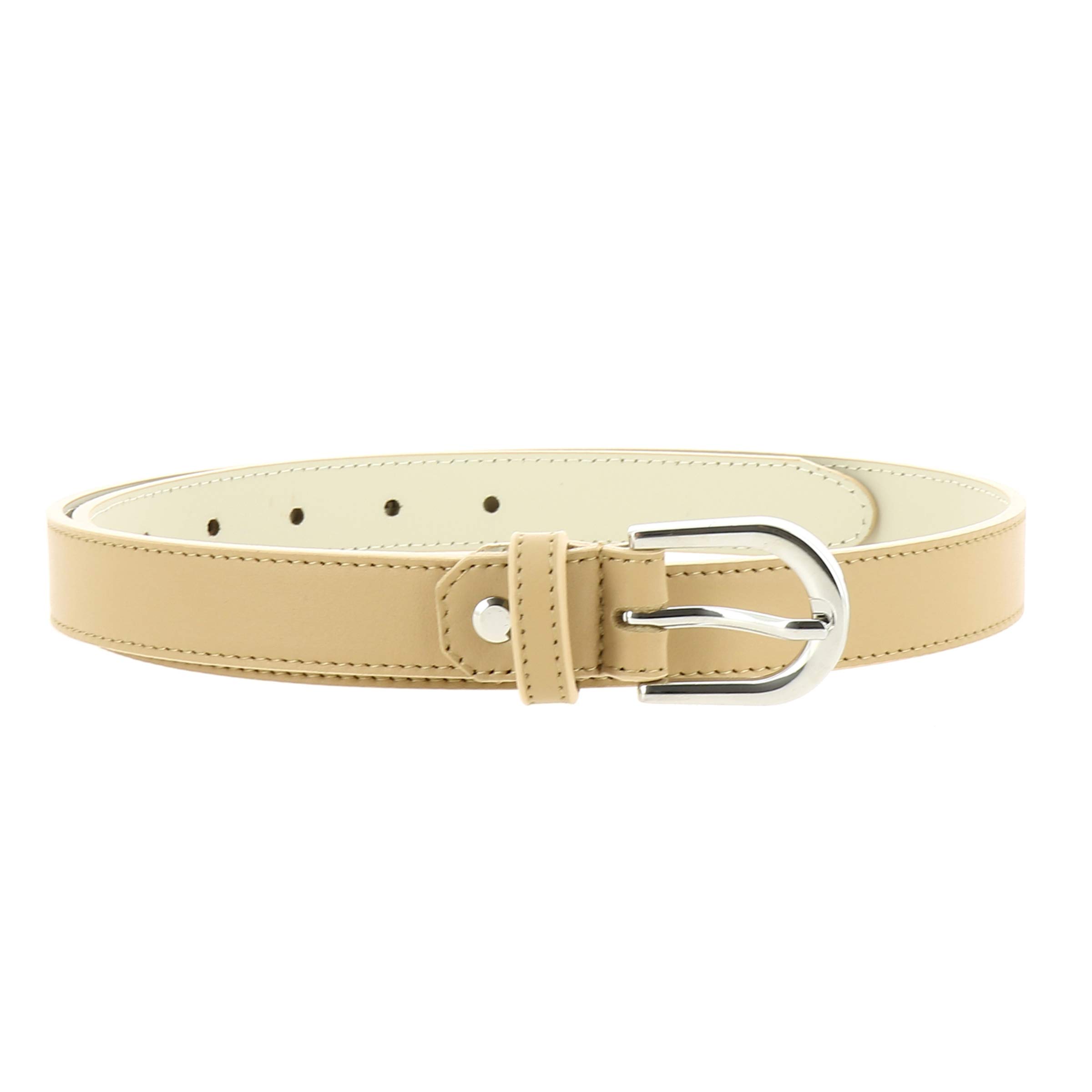 8747- Women Genuine Italian Leather Belt Luna, Made In France- Beige, 75 Cm hbeu50536887_277_200?wid=1980&  main image 2