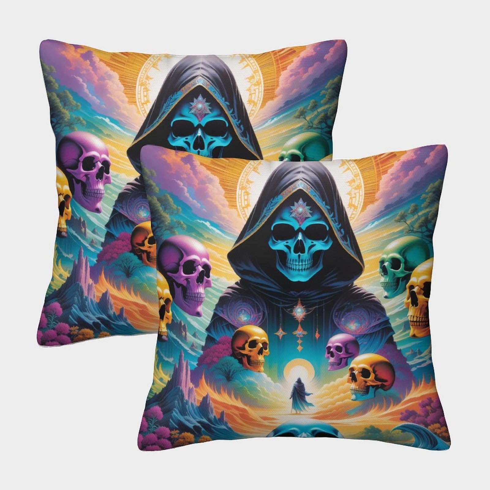 kaiyun 2 Pack Sin Ghost 3D Image Printed Single-sided Cushion Cover 50x50cm