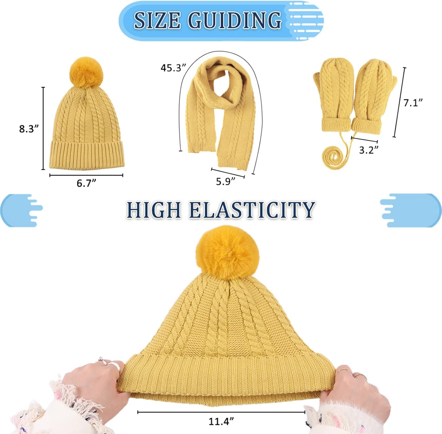 Kids Winter Hat Scarf Mittens Set Toddler Knitted Beanie Girls Fleece Children Neck Warmer Boys Warm Gloves 2-7 Years - Image 5