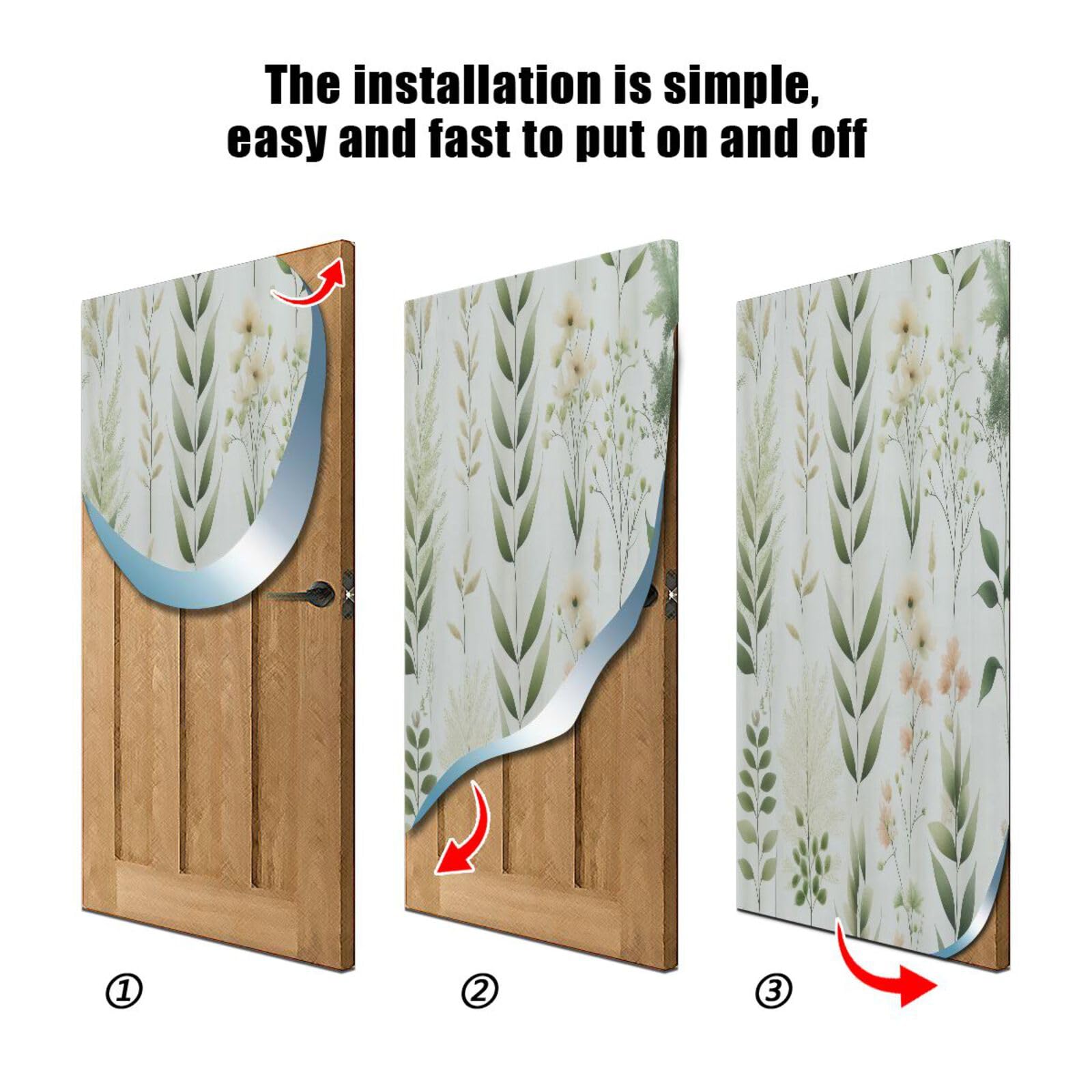 FLildon Nature Leaves Door Cover Decoration, Party Accessory Porch Decor for Festive Ornament Room Door Covers 35 x 79 Inch