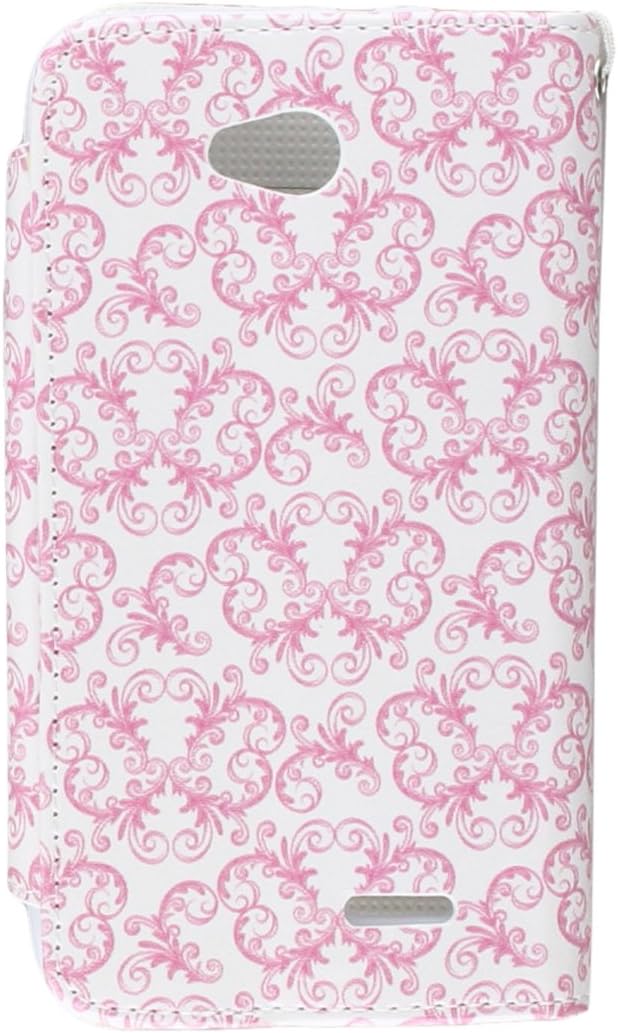 Asmyna My Jacket Wallet Case for LG MS323 Optimus L70 - Retail Packaging - Pink butterfly flowers