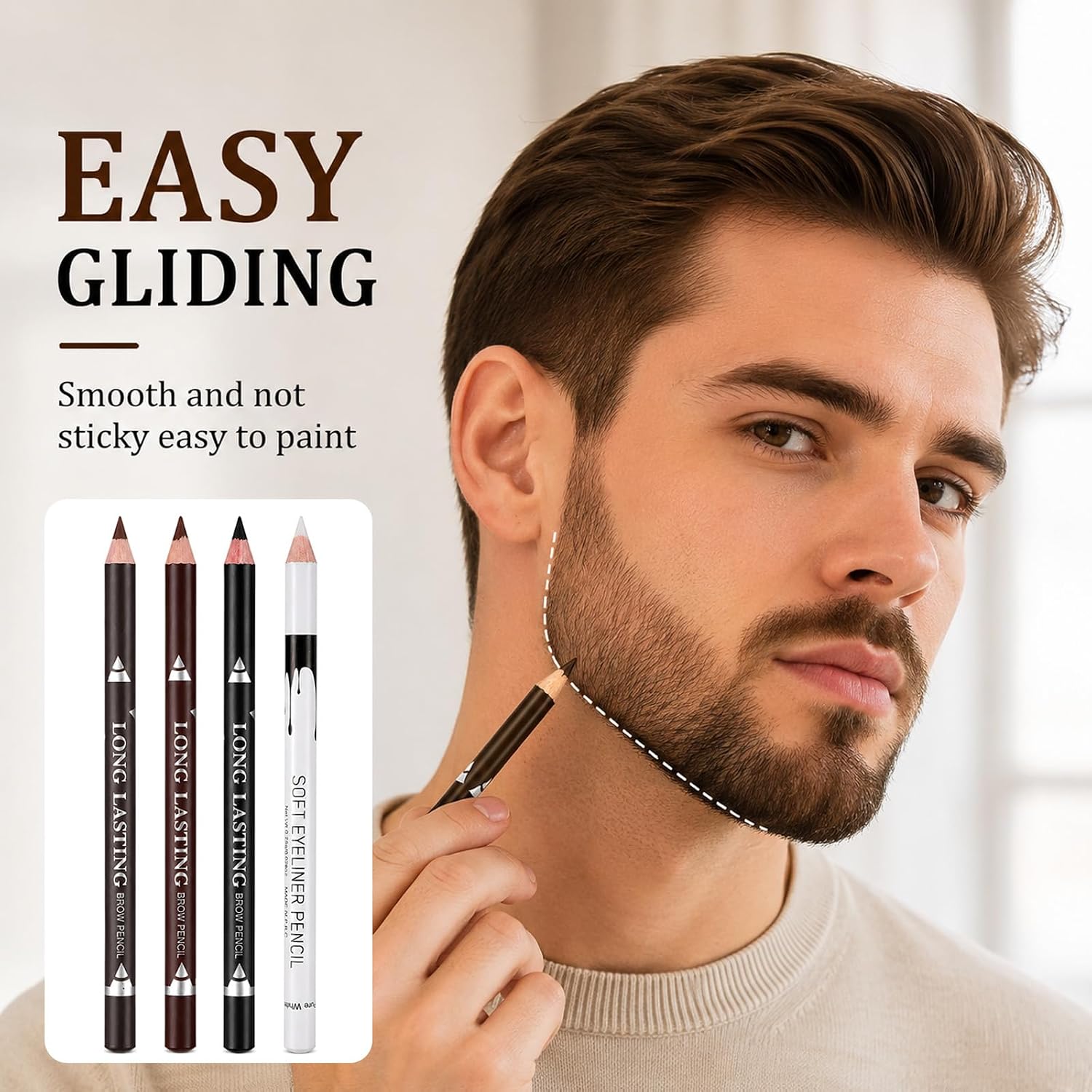 12 Pcs Barber Pencil Set with 2 Sharpener, Barber Pencil for Lineup