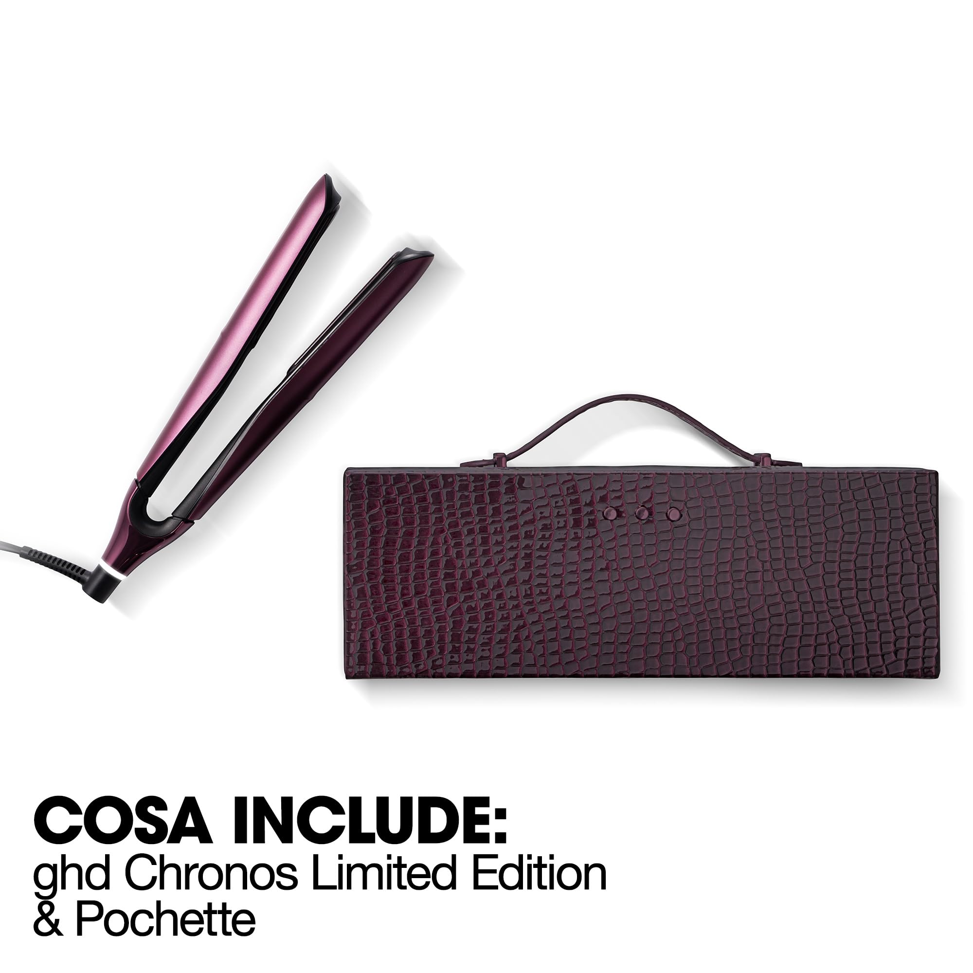 ghd Set Regalo Chronos Cherry Chic, Include Piastra per Capelli Professionale HD Motion-Responsive in Tonalità Rosso Ciliegia ed Elegante Cofanetto Viaggio, Styling Veloce e Risultati Duraturi