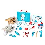 Melissa & Doug Examine and Treat Pet Vet Play Set, 24-Piece Animal Doctor Playset with Dog & Cat Plushies, Pet Doctor Kit & Accessories, Preschool Toys for Girls & Boys Ages 3+