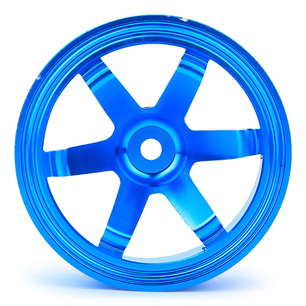 RC Wheel Hub, 4Pcs Aluminium Alloy Wheel Rim Hubs for Universal 1/10 Flat Running Drift RC Car (Blue) Rc Drift Wheels