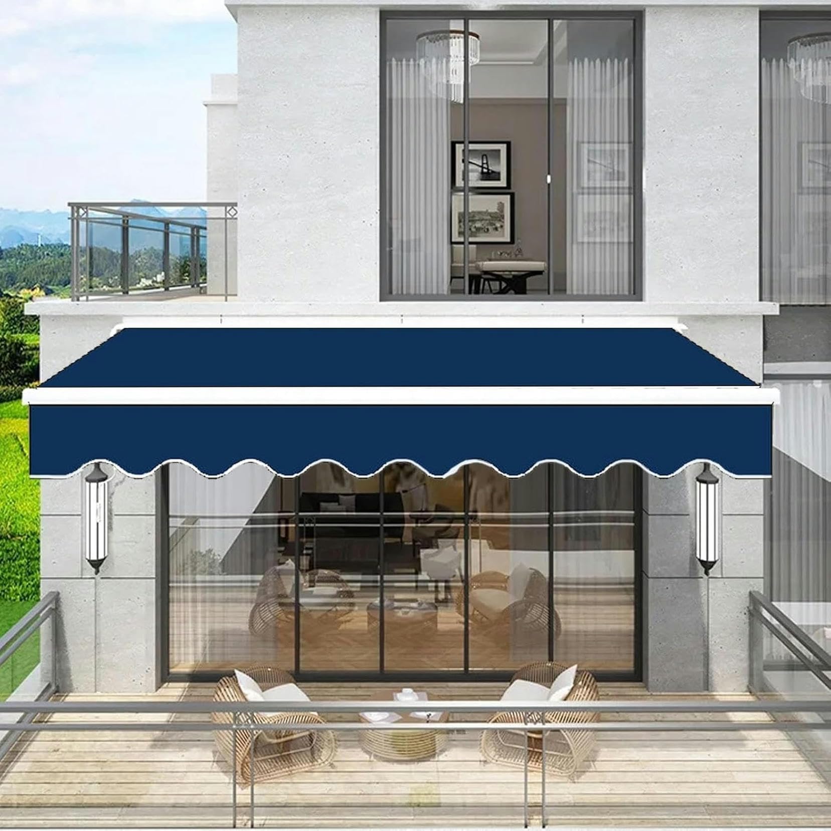 Inspiring Retractable Awning Replacement Fabric Photos