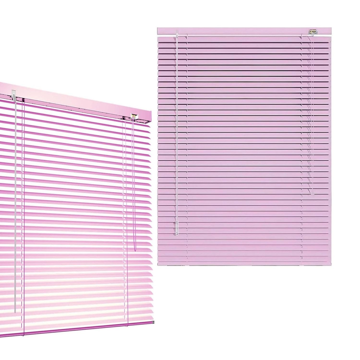 AJTXCSFOQL 25mm Aluminum Blinds, 30 48 66 82 94 102 116 130 140 155 170 Wide Blackout Window Blinds & Shades, Blinds for Home Nursery Bedroom Kitchen Bathroom, Easy to Install(Pink)