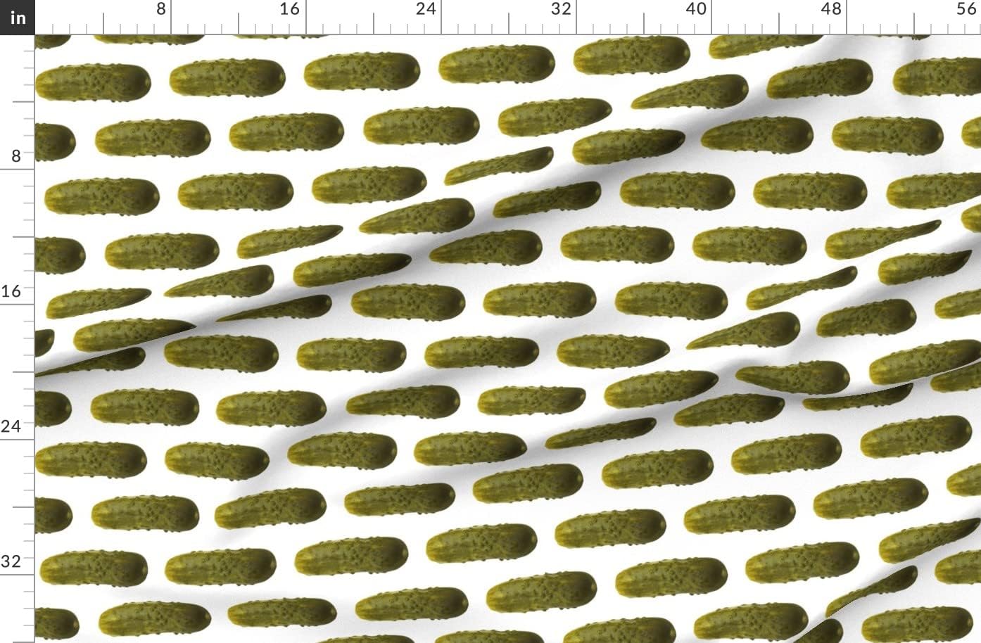 Spoonflower Fabric - Large Scale Pickles Pickle Cucumbers Food Nature Whimsical Printed on Organic Cotton Sateen Fabric by The Yard - Sewing Quilting Apparel Home Decor