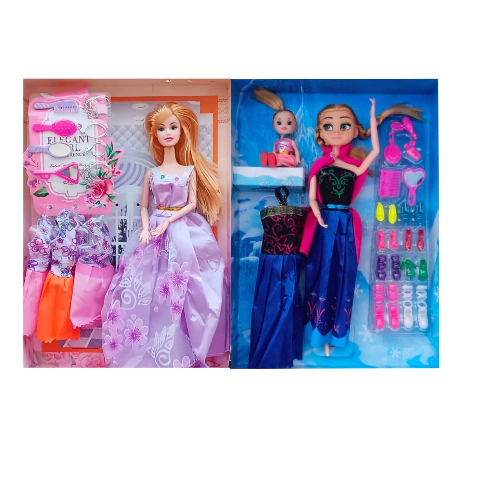 AB99 COLLECTION Kids Fashion Frozen Doll and Fashion Doll with Hand and Leg Foldable Moveable Doll for Kids and Fashion Accessories, Dolls Set for Kids Girls, Baby Doll for Kids (28 CM, Pack of 2) (B09PRB5DFN) Amazon Price History, Amazon Price Tracker