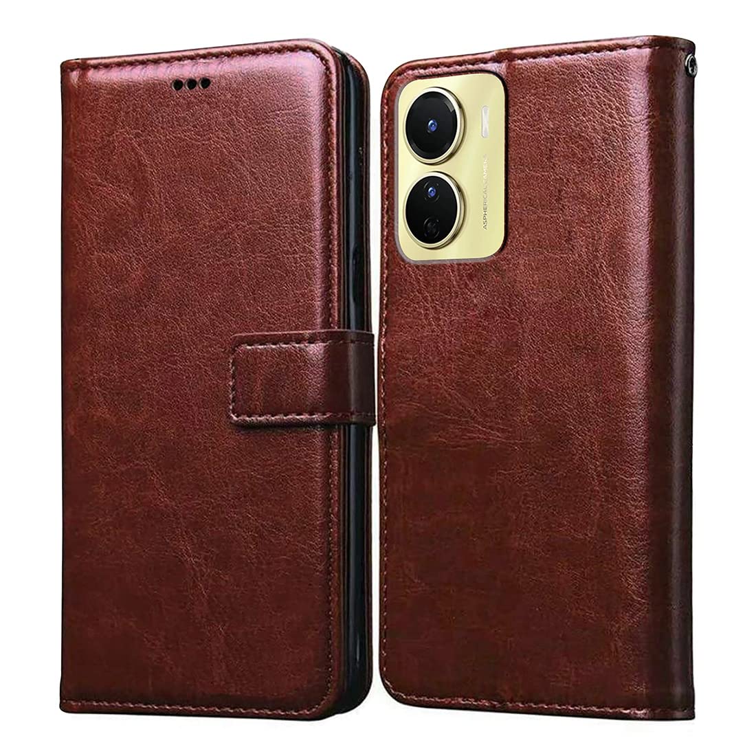 Amazon Brand- Solimo Flip for Vivo Y16 5G (Leather_Brown) (B0BHV33QZP) Amazon Price History, Amazon Price Tracker