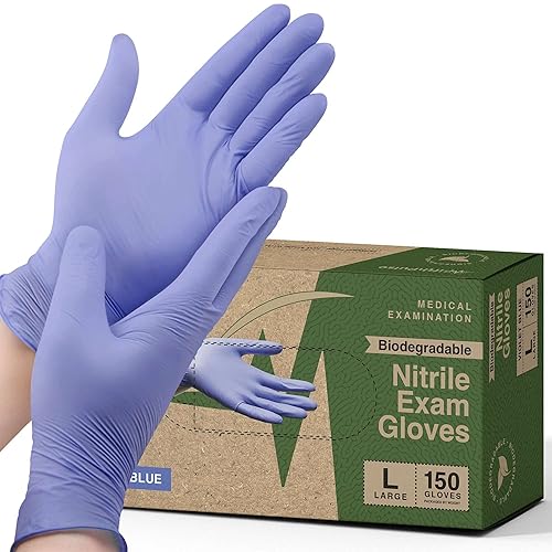 Miniatura 10 de Guantes médicos desechables biodegradables, talla XS, 150 unidades, guantes de nitrilo azul violeta, guantes sin polvo ni látex, grado quirúrgico y