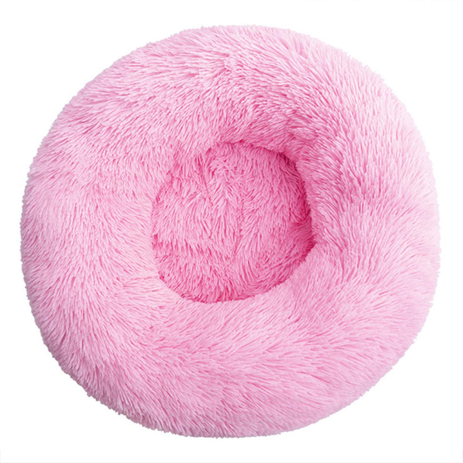 سرير قطط دائري منفوش من اوباي للكلاب والقطط الصغيرة، سرير مهدئ ذاتي الاحترار لتحسين النوم، سرير ناعم من القطيفة على شكل دونات كادلر بوسادة للحيوانات ال اليفة، غير قابل للانزلاق (رمادي)