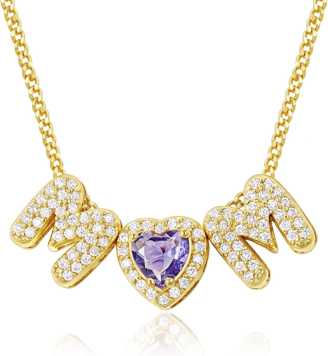 KissYan Mom Necklace with Birthstone for Women