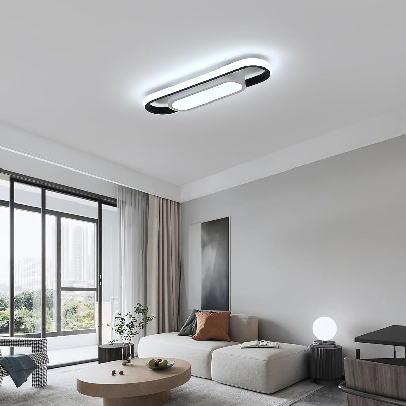 Mckalen 24W LED mennyezeti lámpa 3000 lm, 40 cm ovális, hideg fehér 6500K